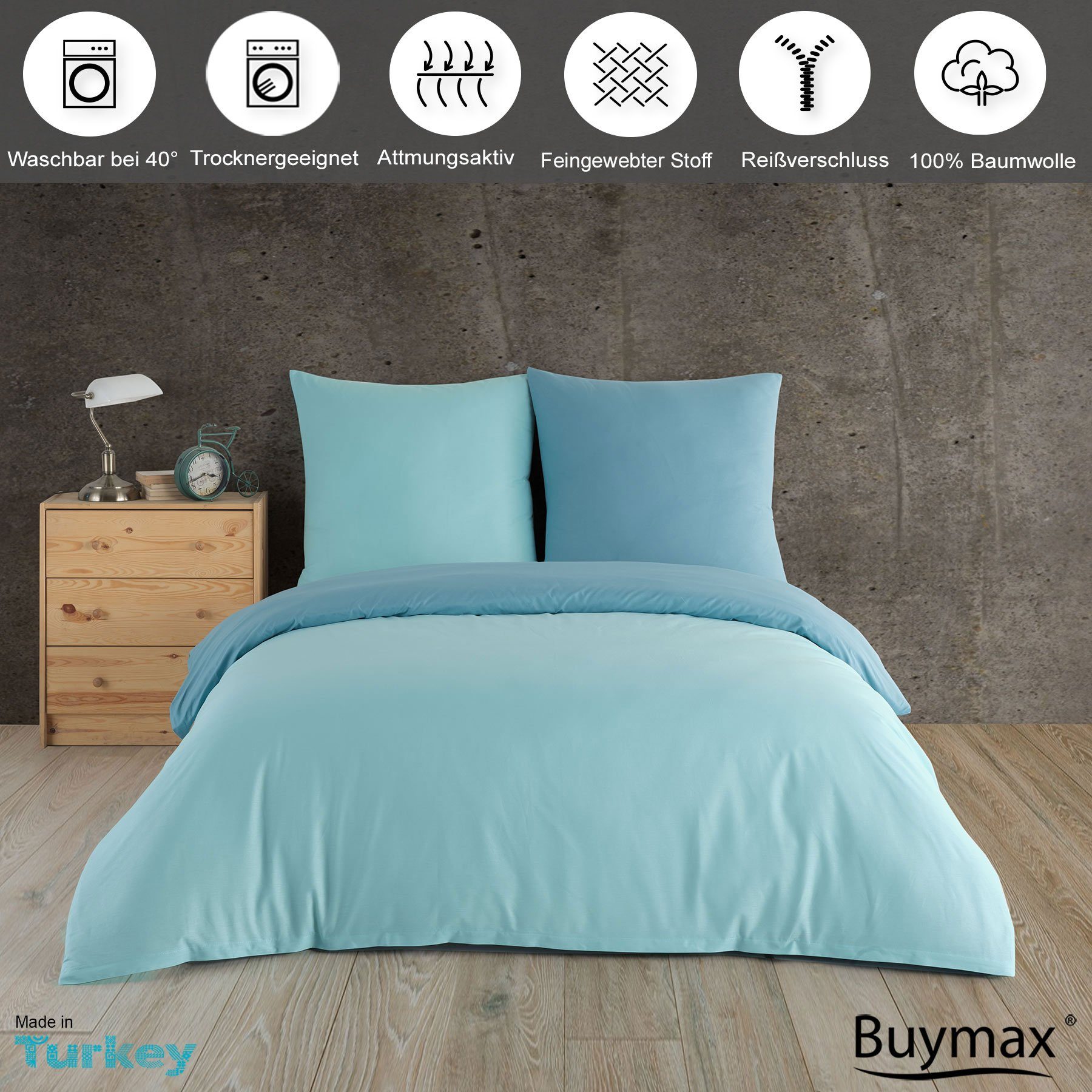 Buymax Bettwäsche Wendebettwäsche, Renforcé, 3 teilig, Premium 100% Baumwol günstig online kaufen