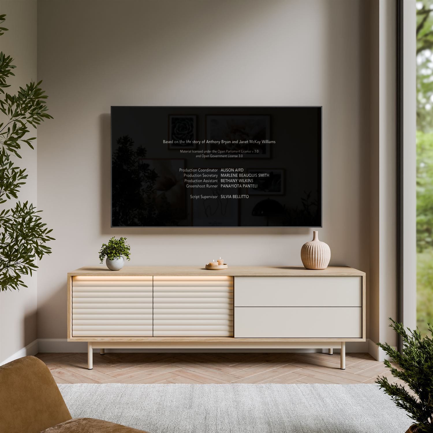 Lookway TV-Schrank FLORENCE mit LED-Beleuchtung Breite: 160 cm