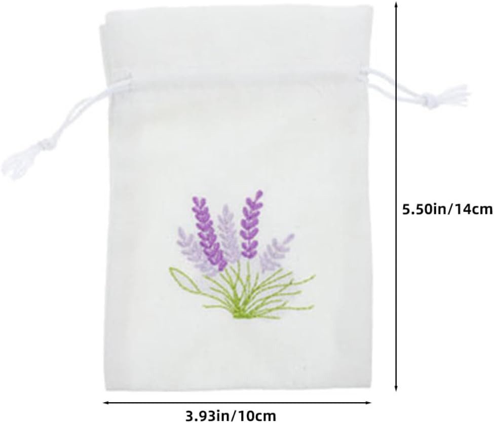 FELIXLEO Duftbeutel Lavendel Duftsäckchen 4 Stück Canvas Bestickt Kordelzug Badezimmer, 1-tlg. – Bild 2 von 5
