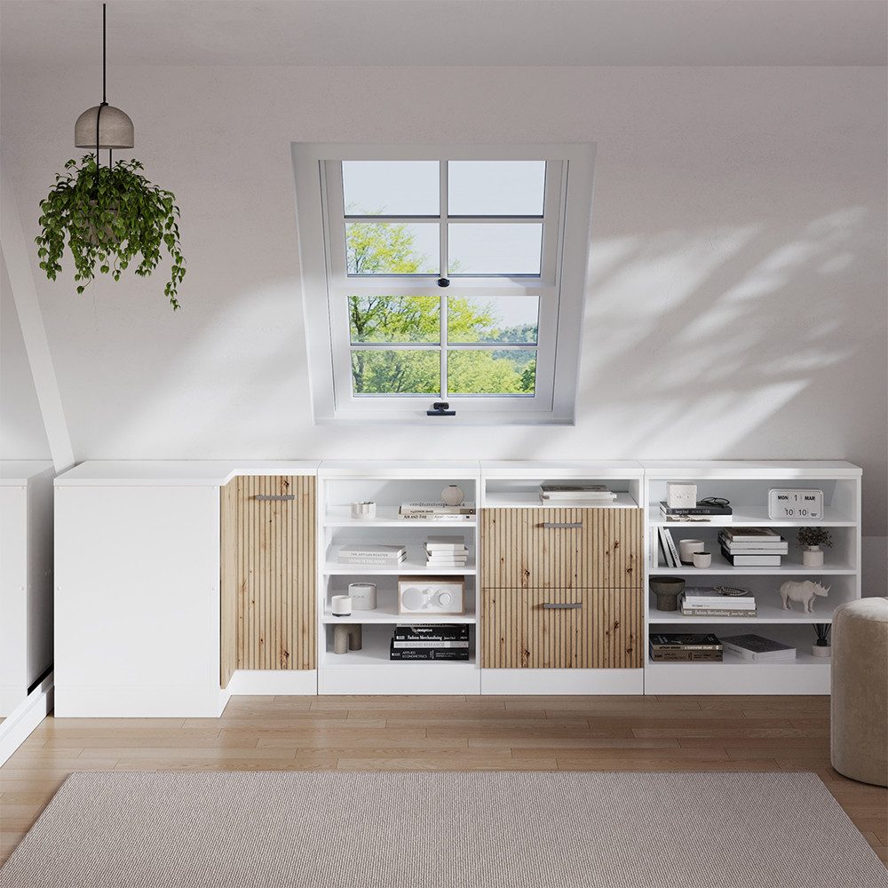 Vicco Kommode Rion, Artisan-Eiche/Weiß, 75.6 x 81.6 cm mit 1 Tür, Schrankkorpus... (1 St)