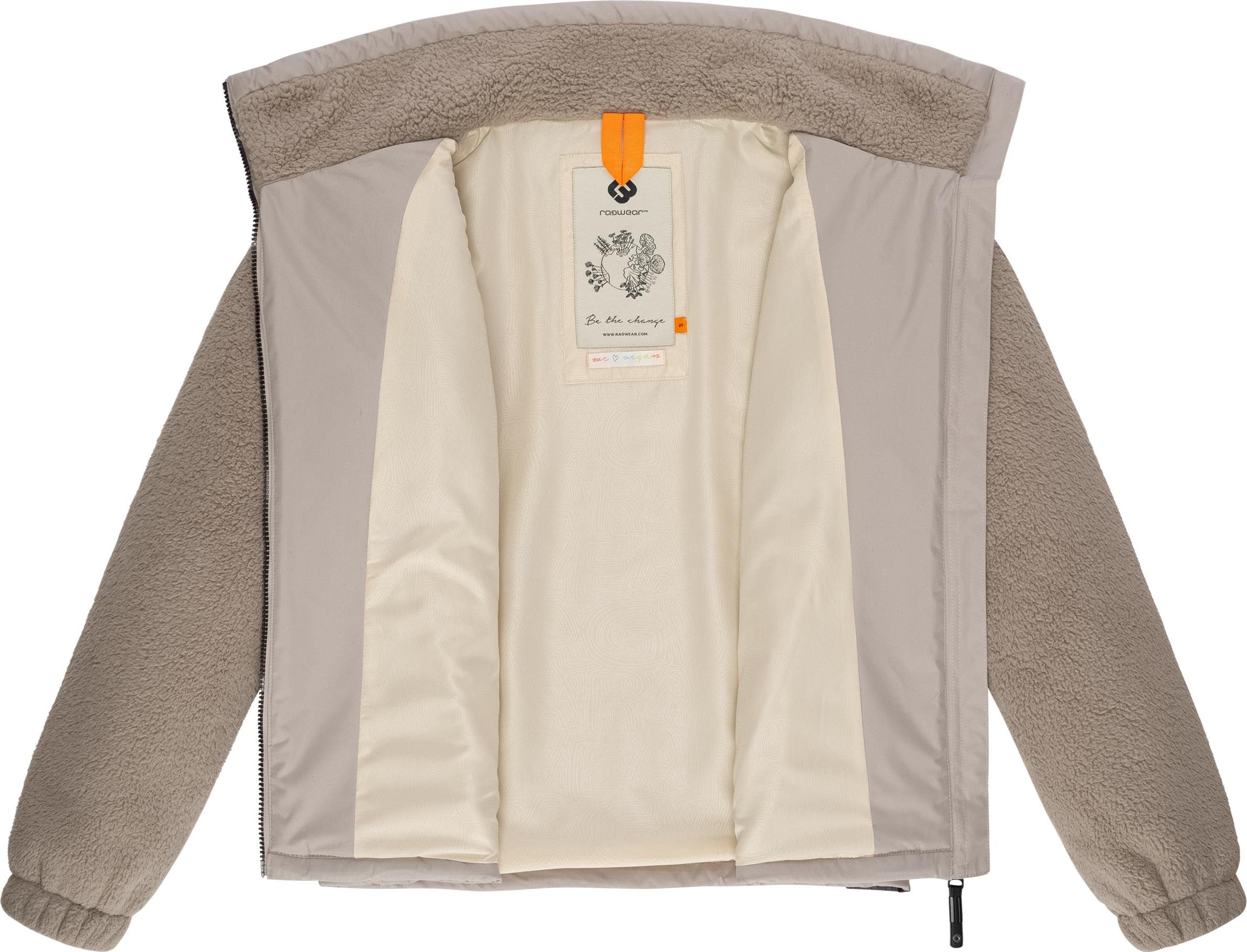 Ragwear Sweatjacke Nordicka Sportliche Kapuzenjacke mit Kunstleder-Elementen
