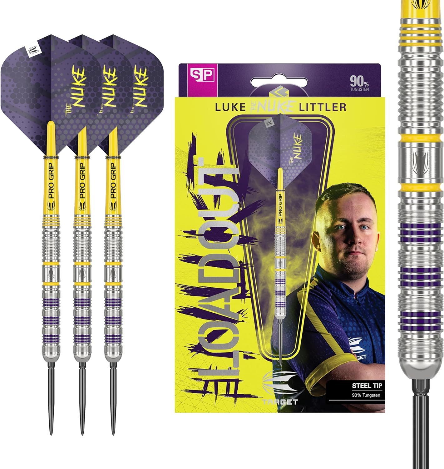 Dartpfeil Target Darts Luke Littler, The Nuke, Loadout 90% Steel Tip 24 gr
