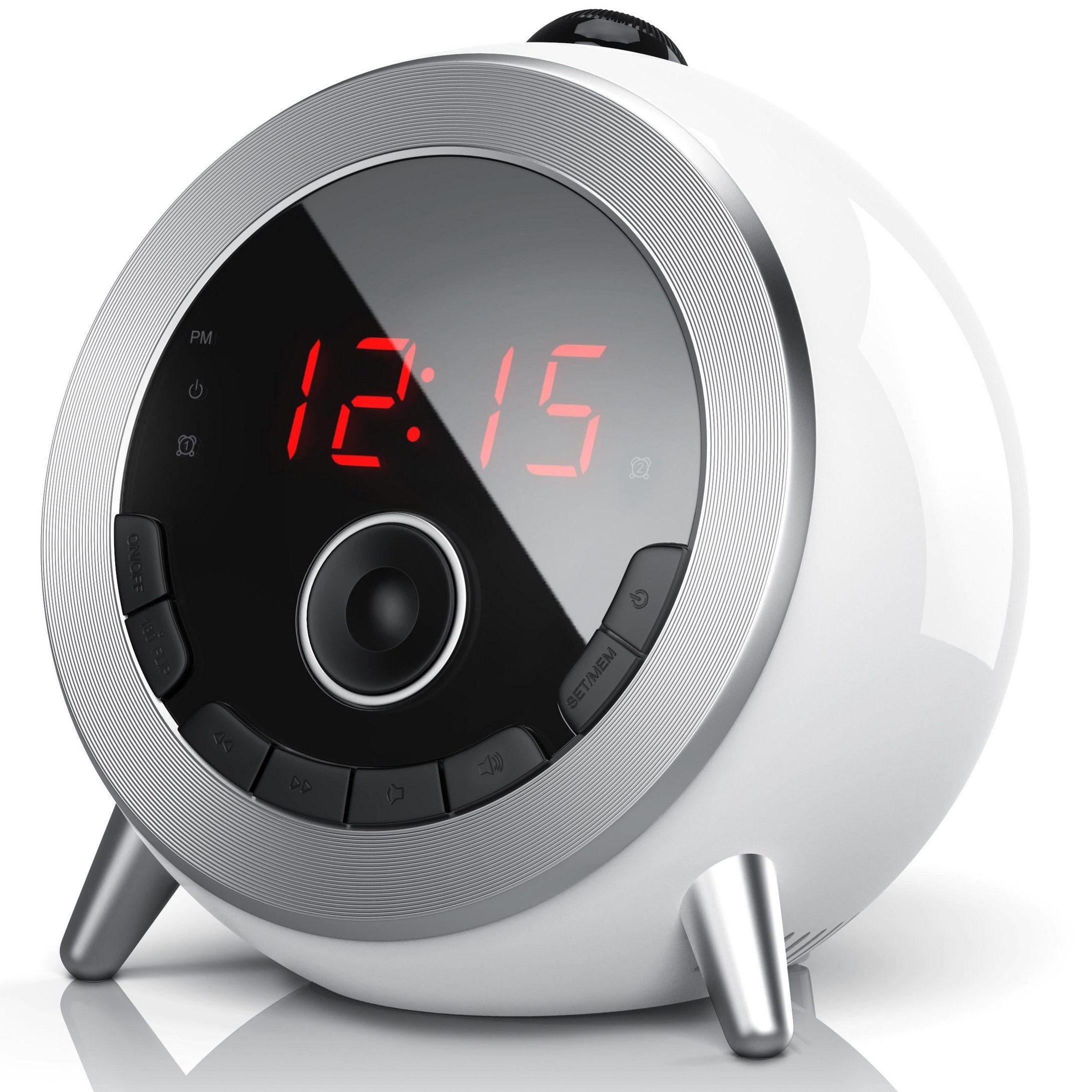 Brandson Projektionswecker digitaler Retro Radiowecker mit Projektion, FM Radio, kompakte Größe