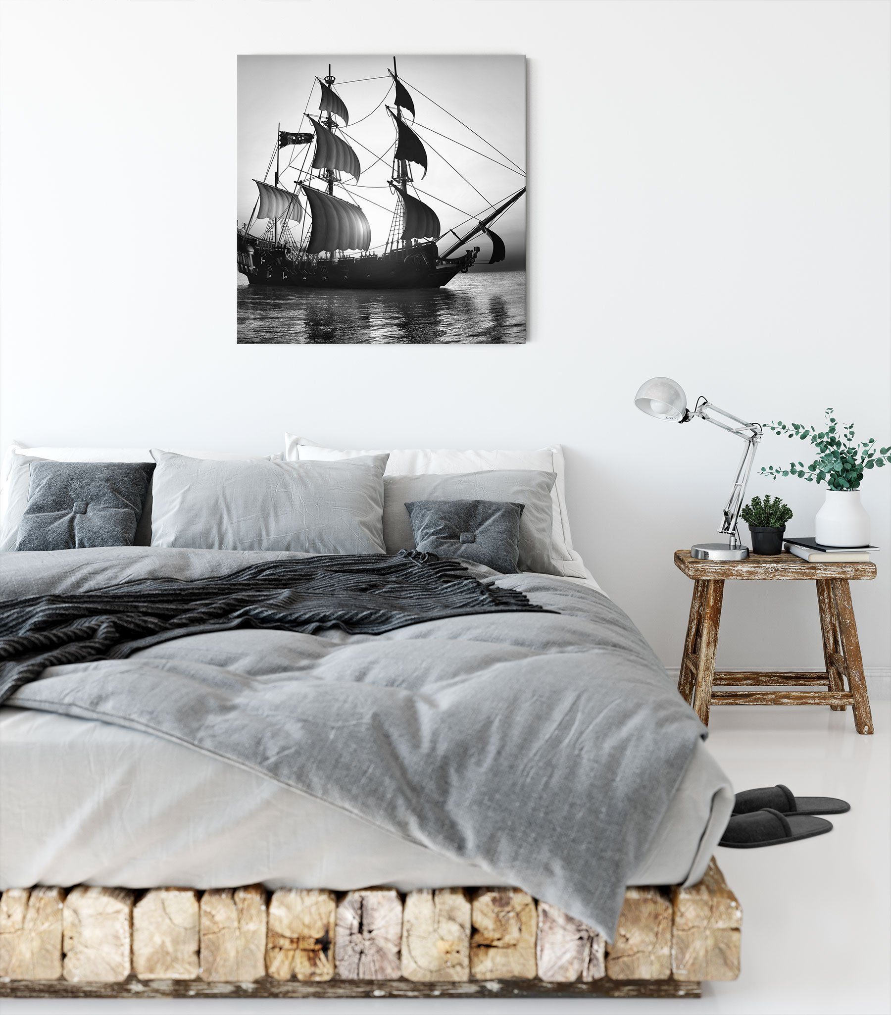 Leinwandbild Pixxprint Altes (1 Segelschiff Zackenaufhänger Segelschiff, bespannt, Altes fertig inkl. Leinwandbild St),