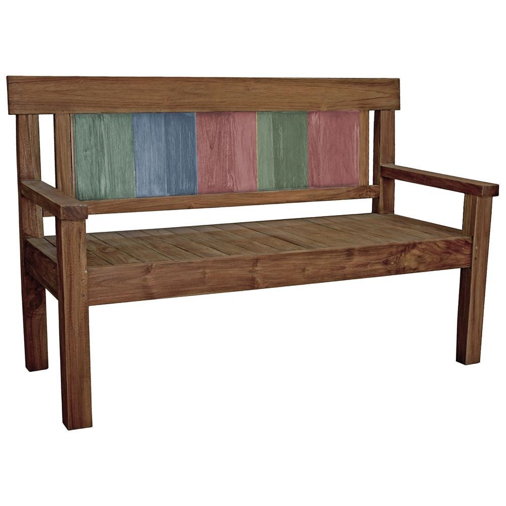 Lomadox Gartenbank HGA-120, Bank aus Teakholz, 3-Sitzer, ca. 150x62x95 cm