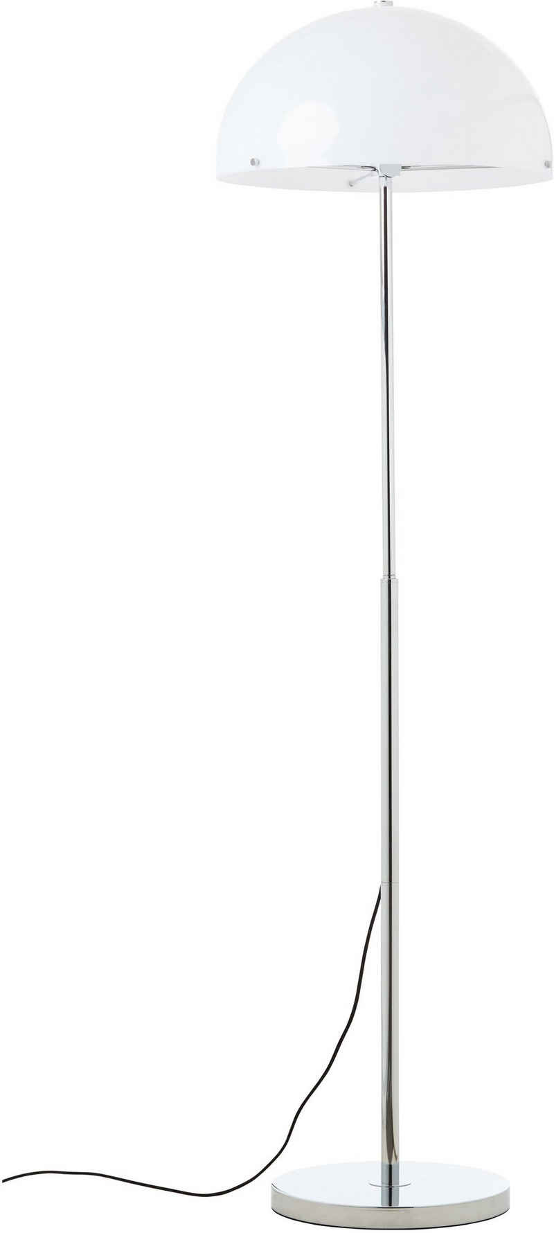 elbgestoeber Stehlampe »elbhelm«, chromfarben, mit weißem Schirm, höhenverstellbar, H: 140cm