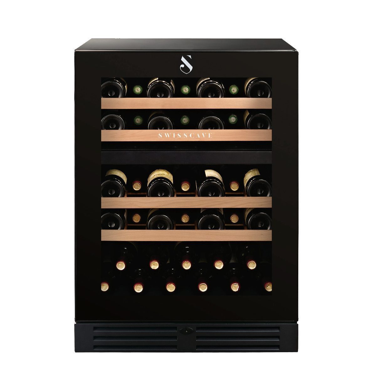 Swisscave Weinkühlschrank WLB-160 DF.. für 40 Flaschen, 82cm (H) - 5 Jahre Garantie, für 40 Standardflaschen á 0,75l,2-Zonen Weinkühlschrank, 40 Flaschen, 82 cm (H)