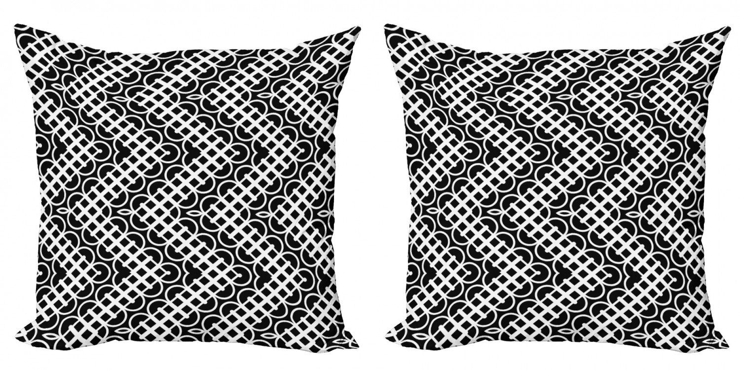 Squares Doppelseitiger Kissenbezüge (2 wie Modern Zug-Schiene Abakuhaus Accent Stück), Abstrakt Digitaldruck,