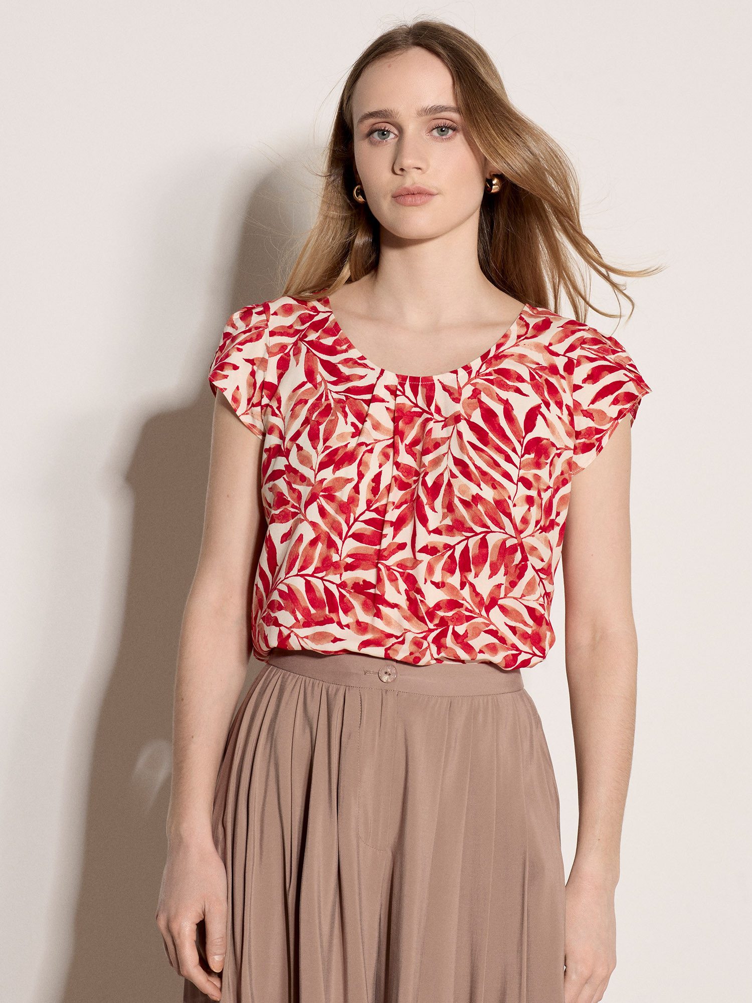 Apricot T-Shirt Oberteil Druck
