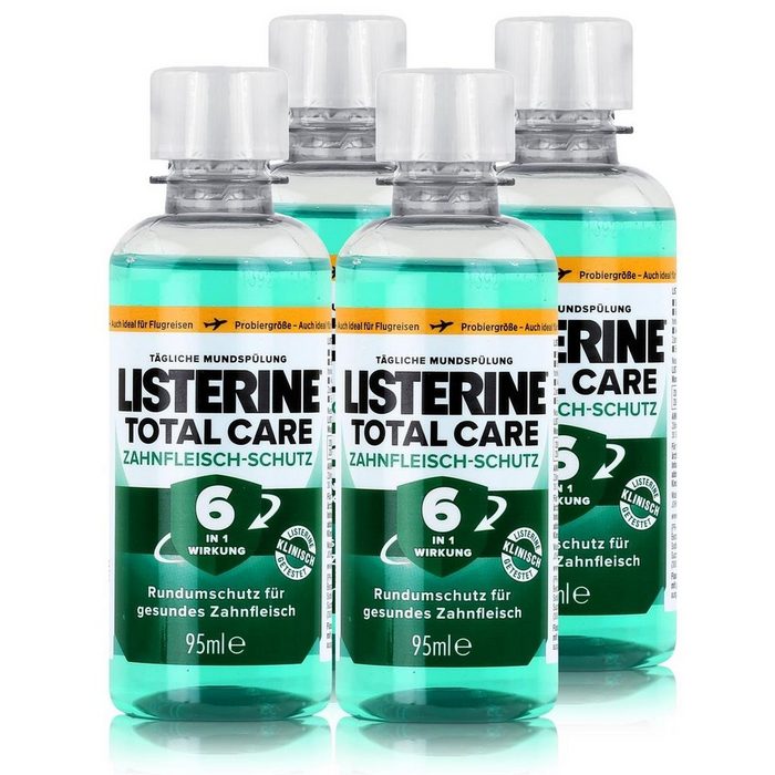 Listerine Mundspülung Listerine Total Care Zahnfleisch-Schutz 95ml Mundspülung (4er Pack)