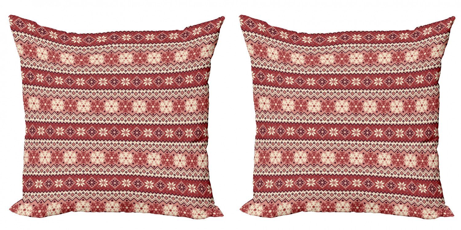 Kissenbezüge Modern Accent Doppelseitiger Digitaldruck, Abakuhaus (2 Stück), nordisch Scandinavian Weihnachten Schnee