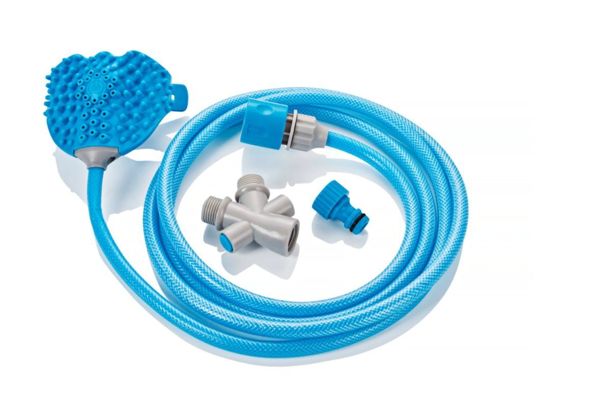 dynamic24 Gartendusche, Hundedusche Duschkopf Bürste Haustier Hunde Dusche