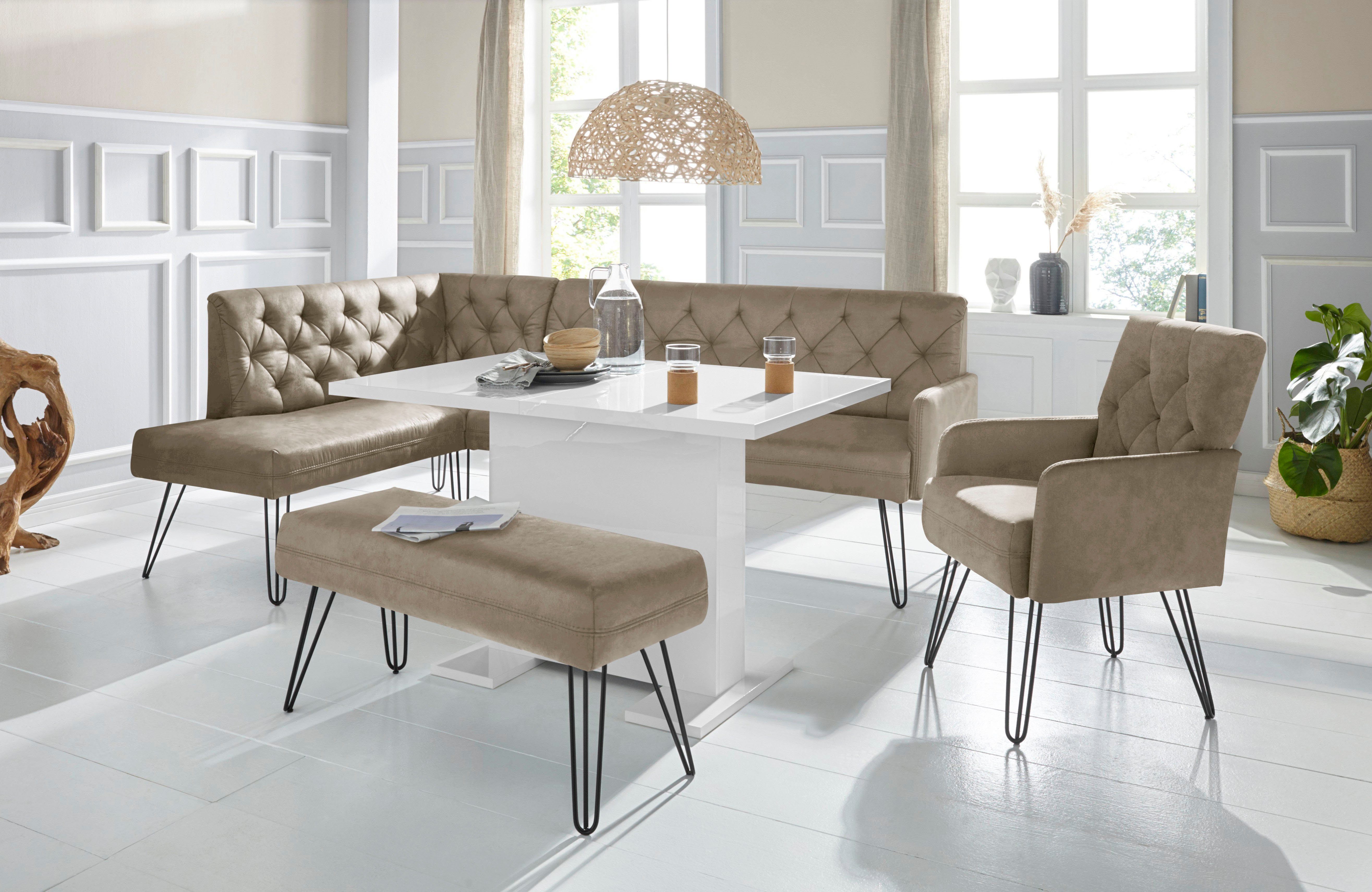 exxpo - sofa fashion Eckbank "Doppio, Chesterfield Optik, komfortabel und b günstig online kaufen