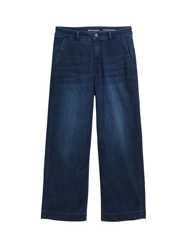 TOM TAILOR 5-Pocket-Jeans Tom Tailor Denim Culotte DARK BLUE DENIM