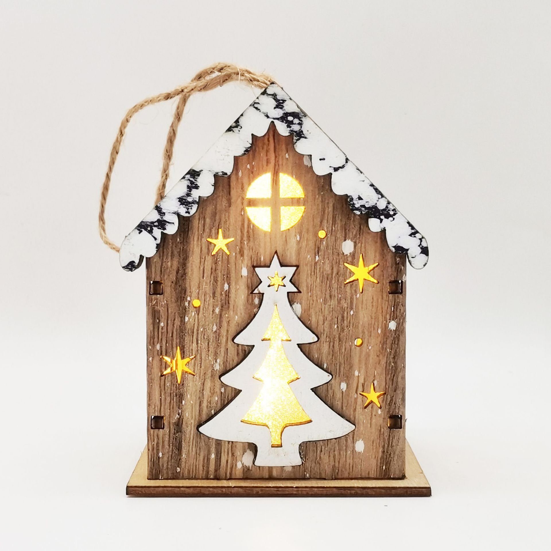 Blusmart Christbaumschmuck 3D-Weihnachts-Hängeornament Aus Christbaumschmuck D huatong Holz, Leuchtender
