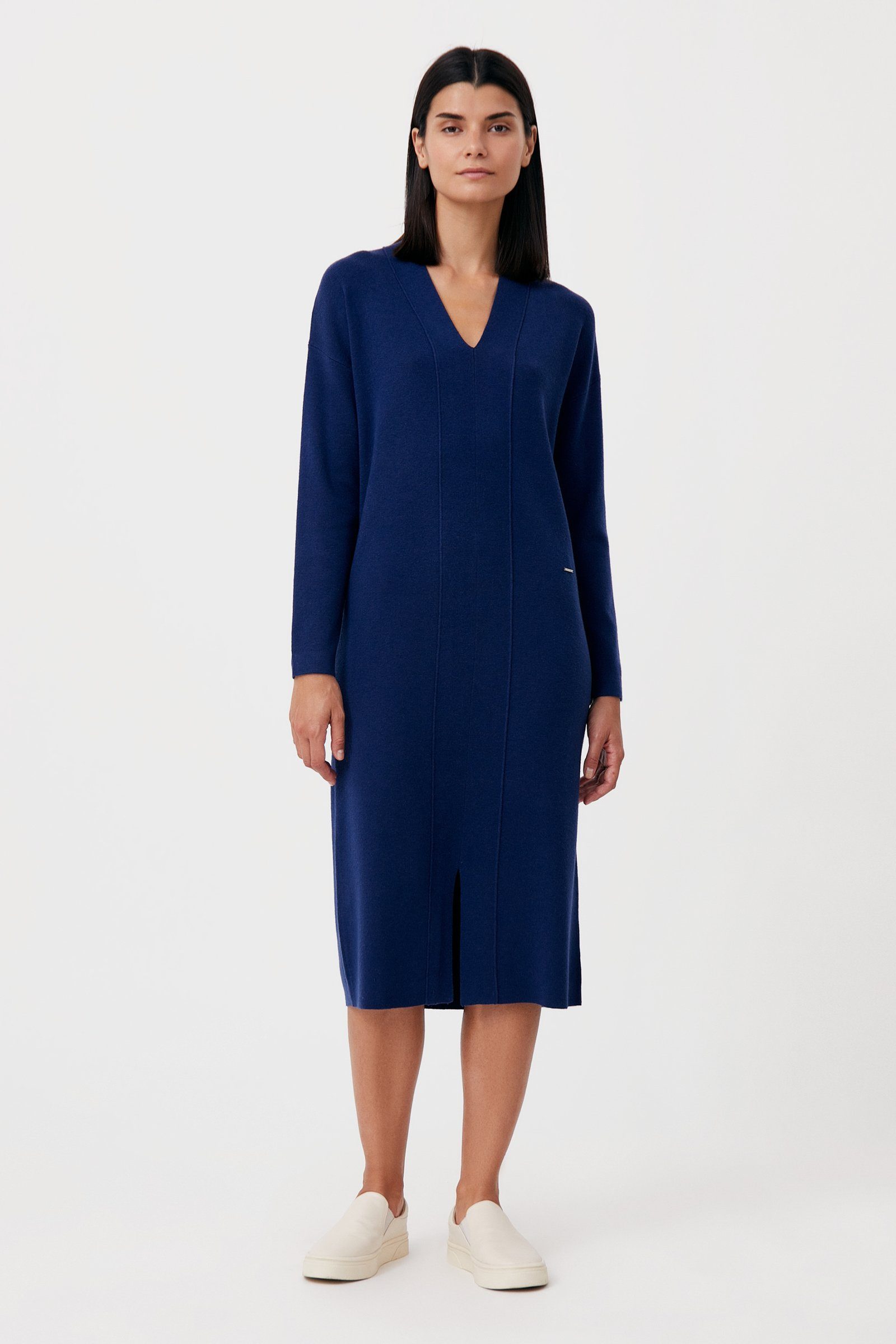 Finn Flare Jerseykleid Straight V mit geradem Schnitt