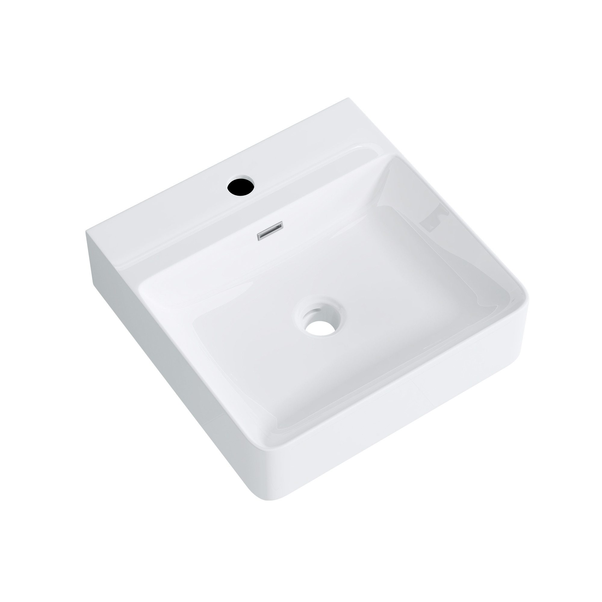 doporro Waschbecken keramik Aufsatzwaschbecken eckig Waschtisch weiß/Anthra günstig online kaufen