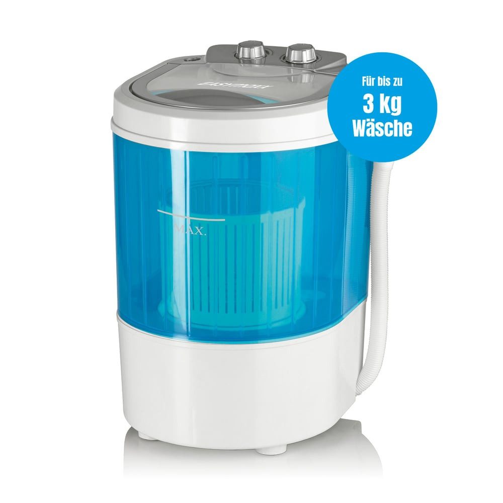 EASYmaxx Wäscheschleuder EASYmaxx Mini-Waschmaschine - 260 Watt - weiß/blau, Mini-Waschmaschine Ideal zum Waschen unterwegs Max. 3 kg Wäsche