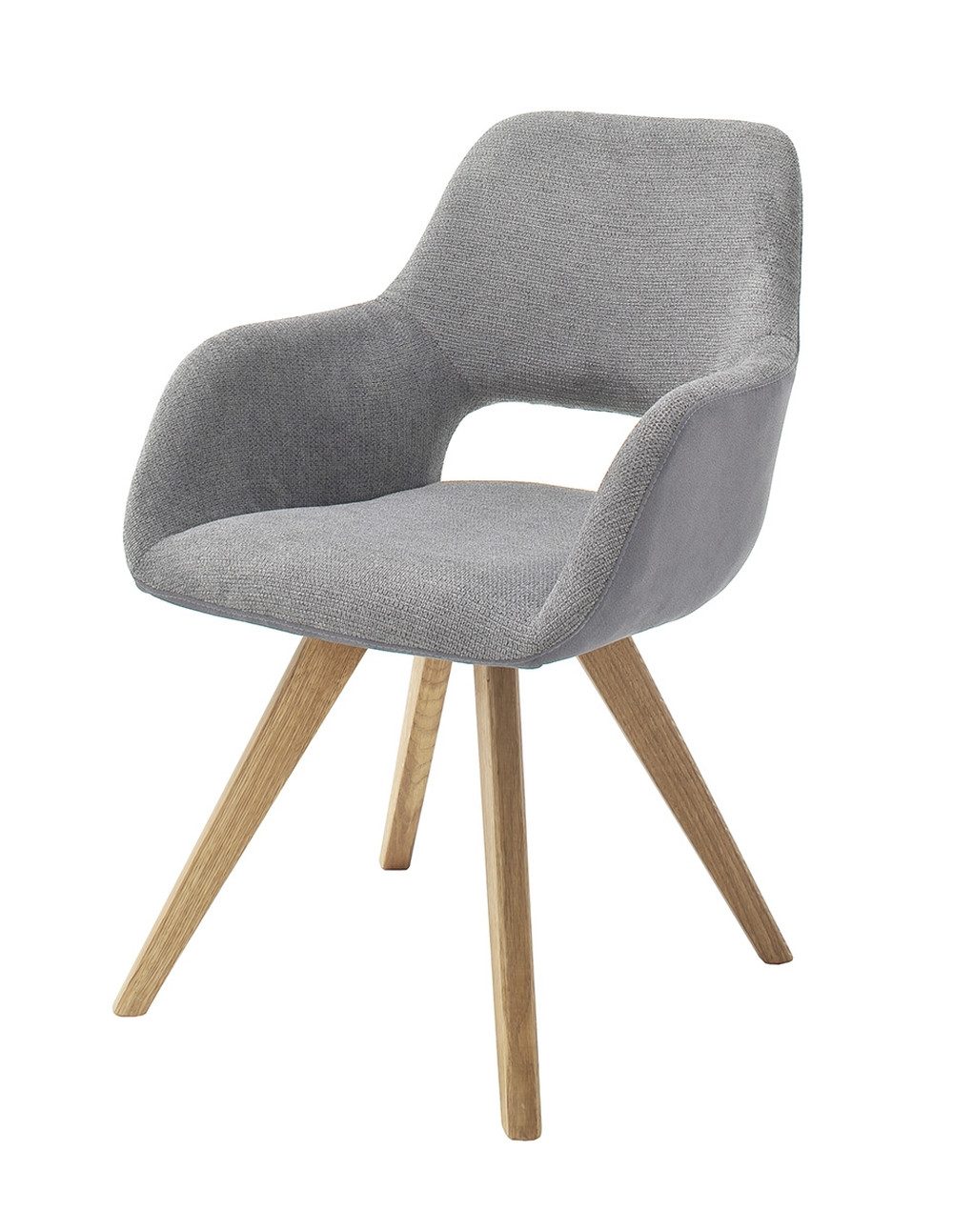 freiraum Schalenstuhl ASELLA, in Lichtgrau, Stoffmix Fantasy/ Arizona - 56x86x64 (BxHxT)