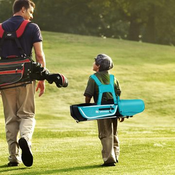 COSTWAY Golfschläger + Golfbag, 4-tlg., Rechtshand, für Kinder von 5-7 Jahren