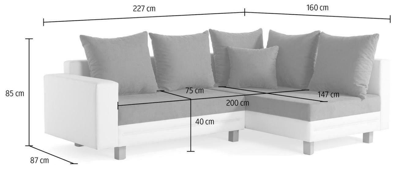 Luxus Made L-Form Europe Weiße JVmoebel in Couch Sofa Wohnladschaft Sofa Neu, Textilmöbel