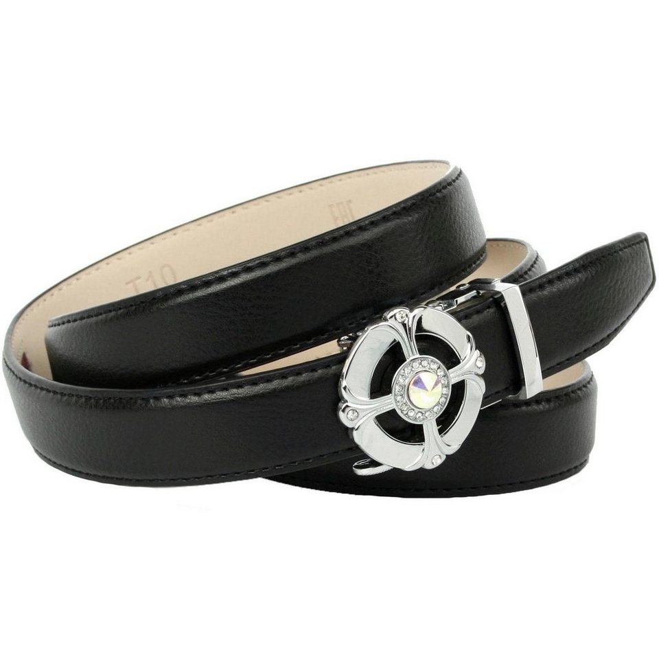 Anthoni Crown Ledergürtel mit eleganter runder Schließe