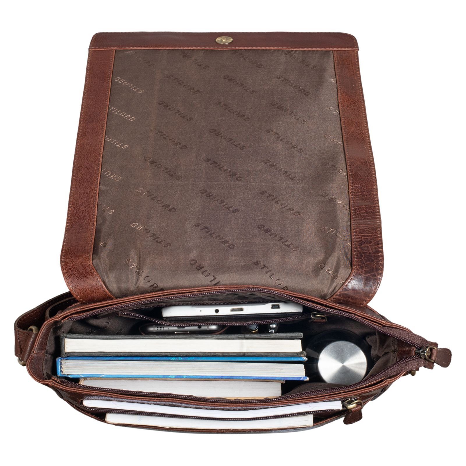 STILORD Schultertasche "Paul" Umhängetasche Herren Leder Hochformat – Bild 3 von 5