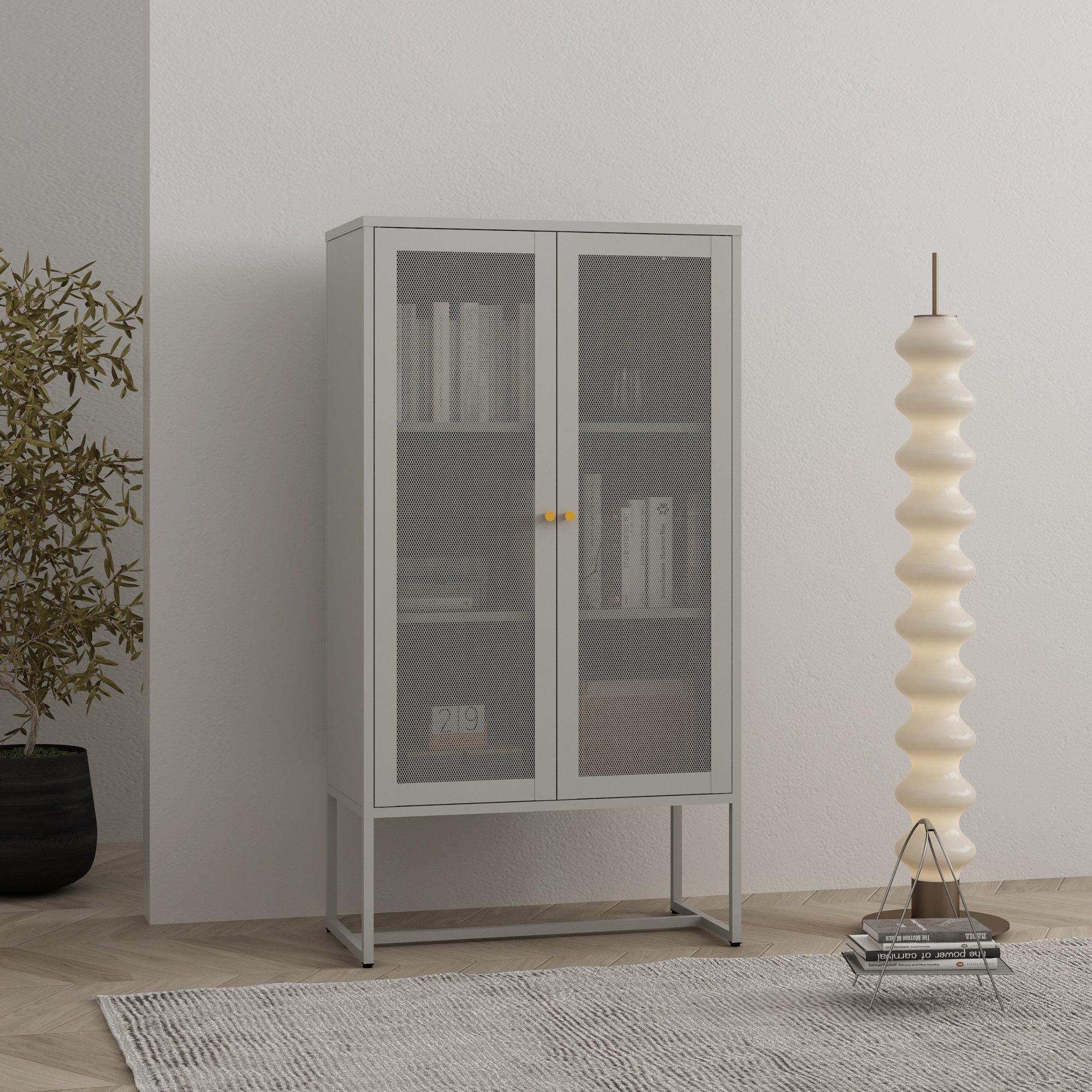 en.casa Aktenschrank »Sund« mit 2 Türen Metall 150x80x40 cm Grau günstig online kaufen