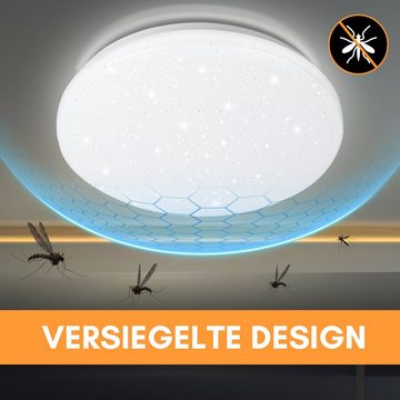 Randaco LED Deckenleuchte LED Deckenleuchte mit Sternenhimmel 24W Flurlampe Fernbedienung