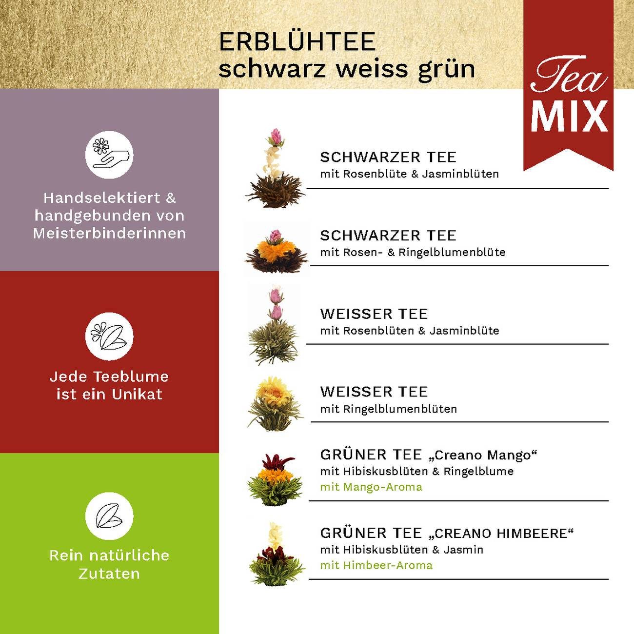 Creano Tee Mixed 6er- Box mit Magnetverschluss ErblühTee, 1 x 6 St.