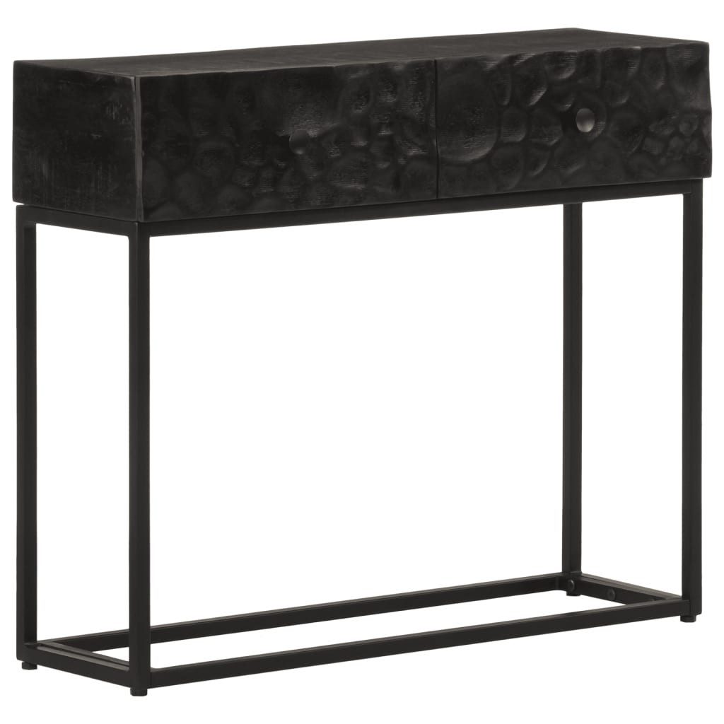 vidaXL Fächerschrank Konsolentisch Schwarz 90x30x76 cm Massivholz Mango und günstig online kaufen