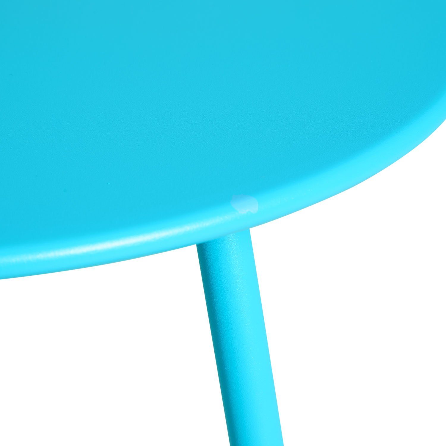 Beistelltisch Tisch blau Metall Gartentisch | blau blau Homestyle4u Set) Rund | (kein Kaffeetisch