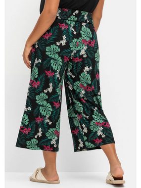 Sheego Culotte Große Größen mit tropischem Print