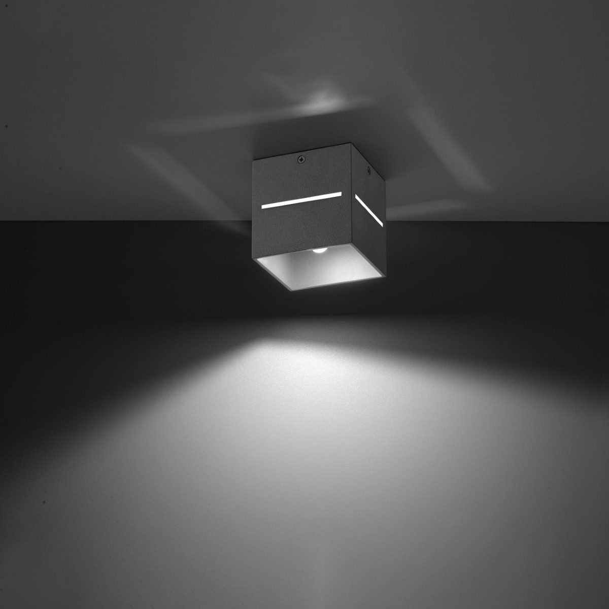 SOLLUX lighting Deckenleuchte Deckenleuchte Lobo Grau, Nicht enthalten