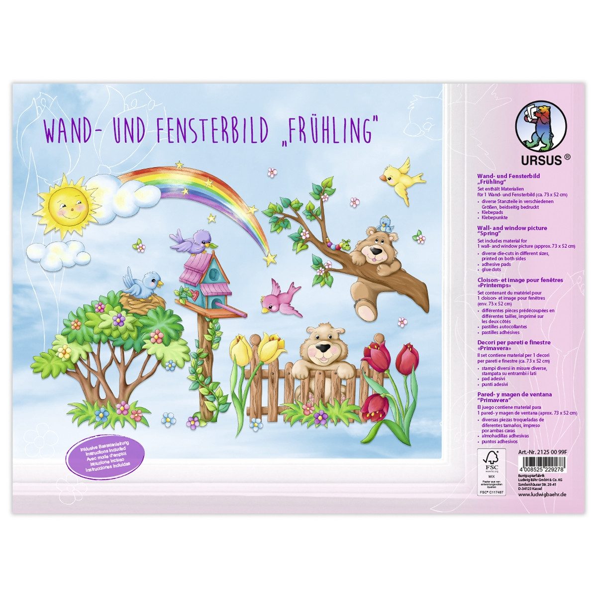 Ursus - Ludwig Bähr Fensterbild URSUS Wand- und Fensterbild Frühling 24,8x33cm