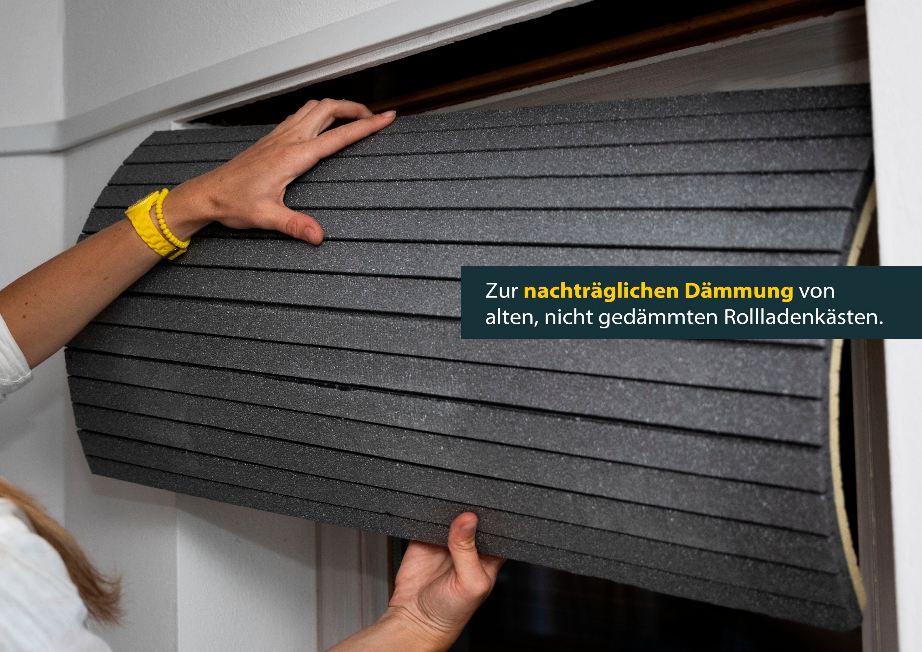 SCHELLENBERG Rollladenkastendämmung einteilig, 100 x 50 x 2,5 cm, (1-St), Thermoisolierung für Rollläden, Wärmedämmung