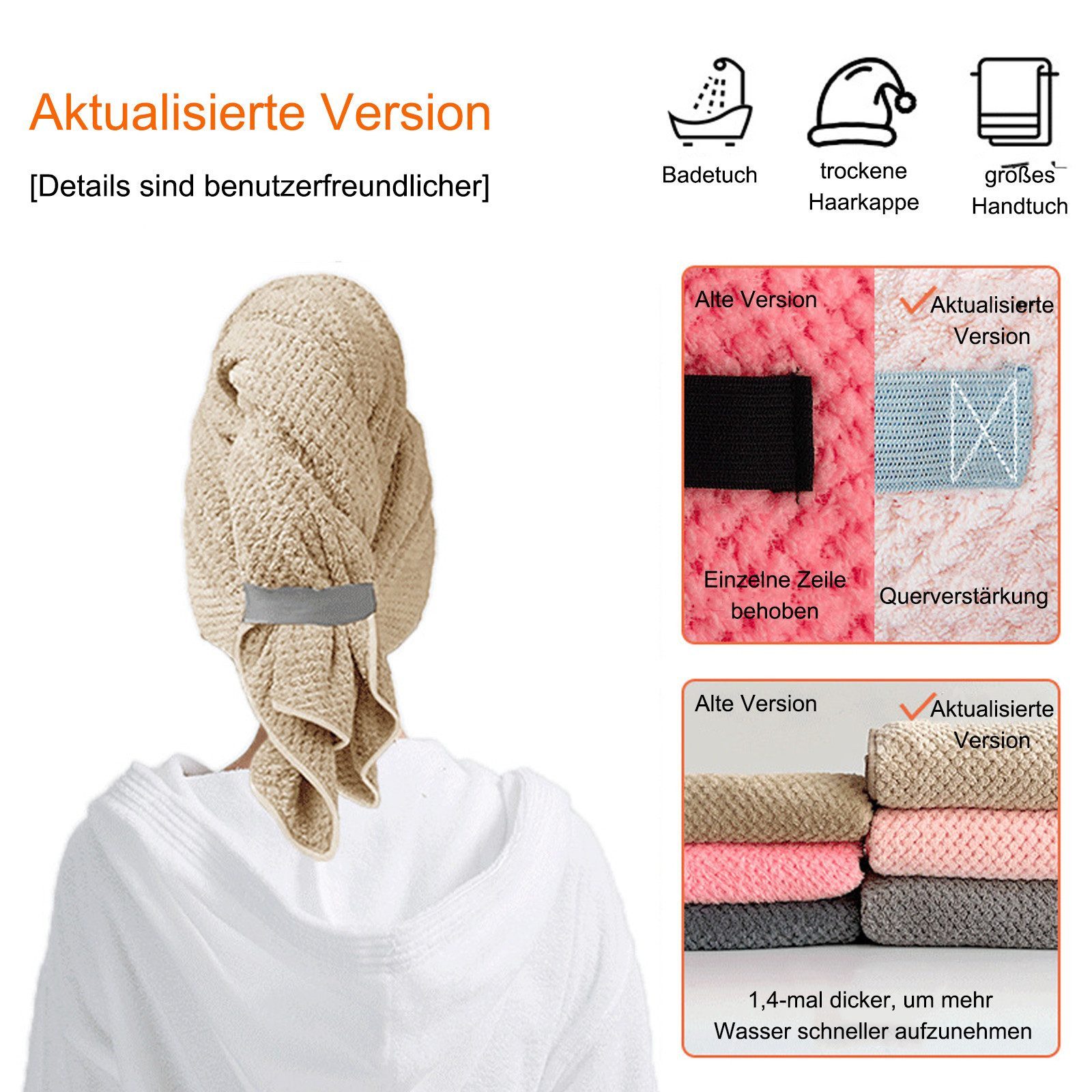 MODFU Turban-Handtuch Haartuch Haarhandtuch Kopf Turban günstig online kaufen