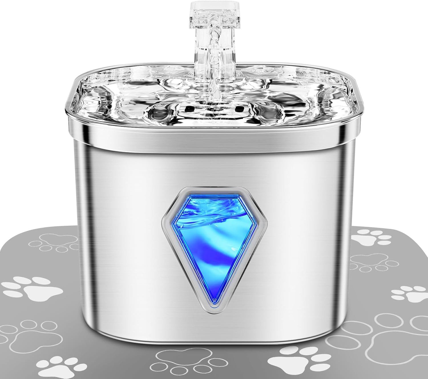 Pdgrid Trinkbrunnen 2.5L Edelstahl katzenbrunnen,5-stufige Filtration,Super günstig online kaufen