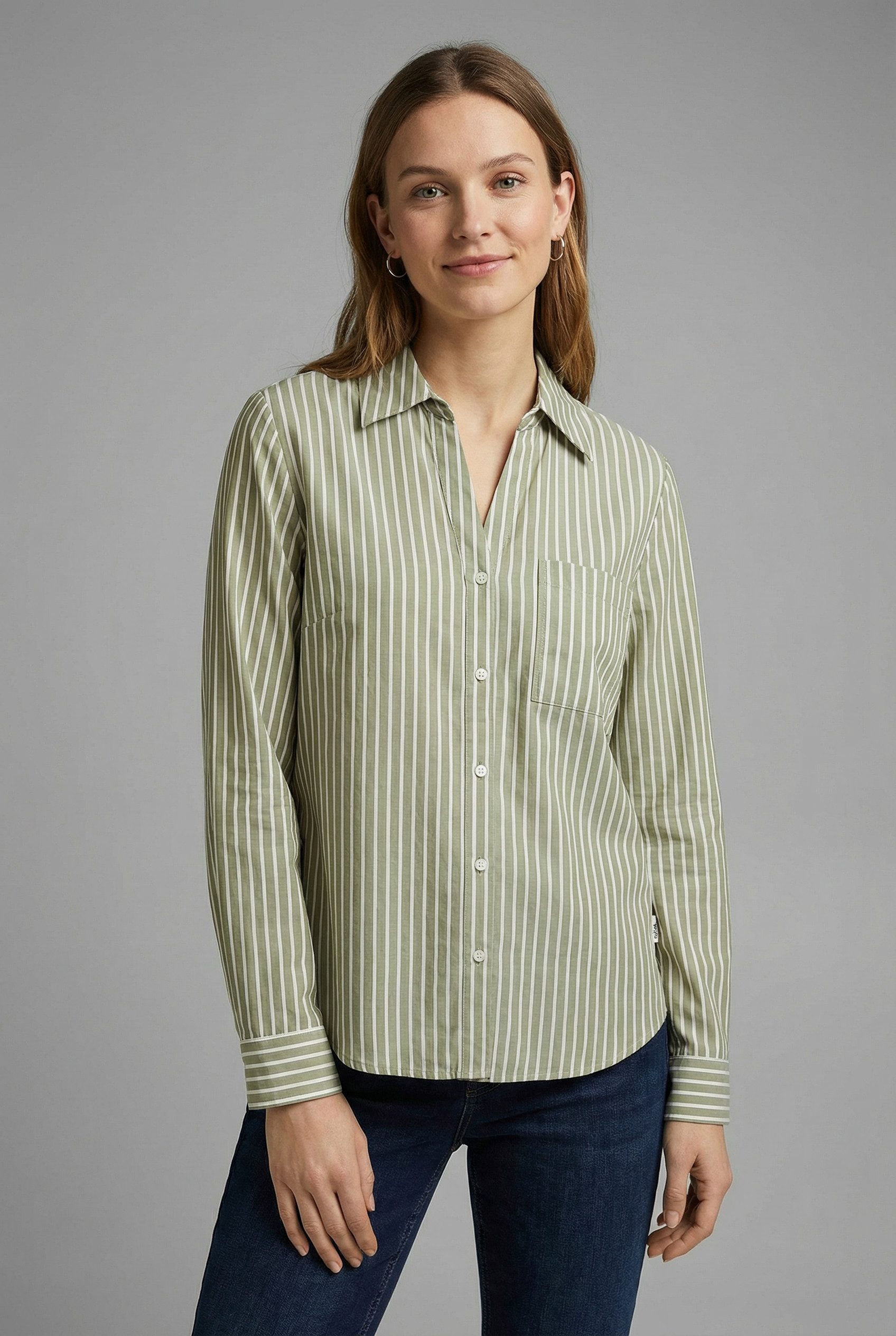 s.Oliver Langarmbluse im Streifen-Design und aus Viskose