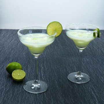 MamboCat Cocktailglas 4x Margarita Gläser 150ml mit Fuß 4 Personen Drinks Cocktail-Glas, Glas