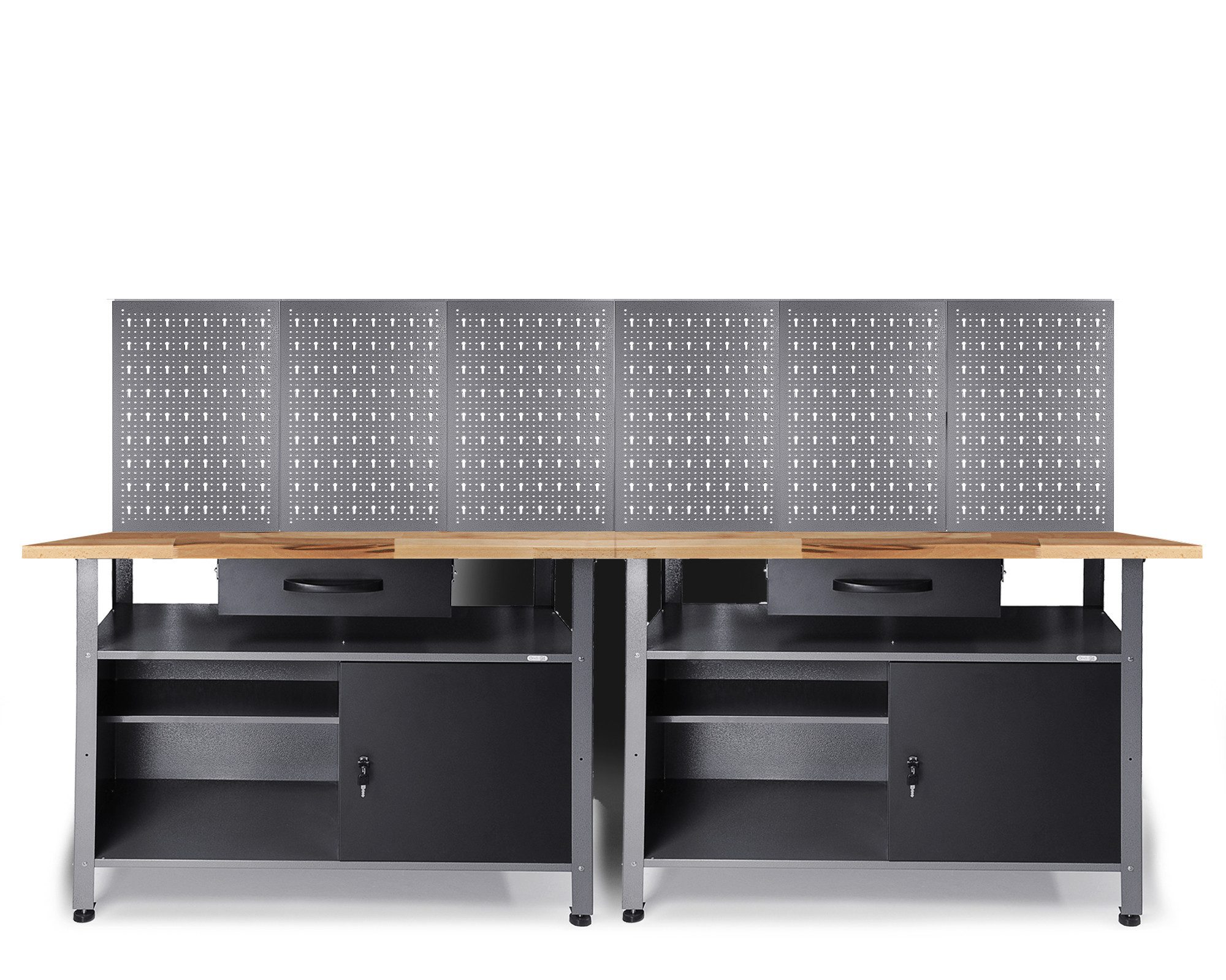 ONDIS24 Werkstatt-Set Werkstatt Set Klaus 240cm + 6Lochwände, (6-tlg)