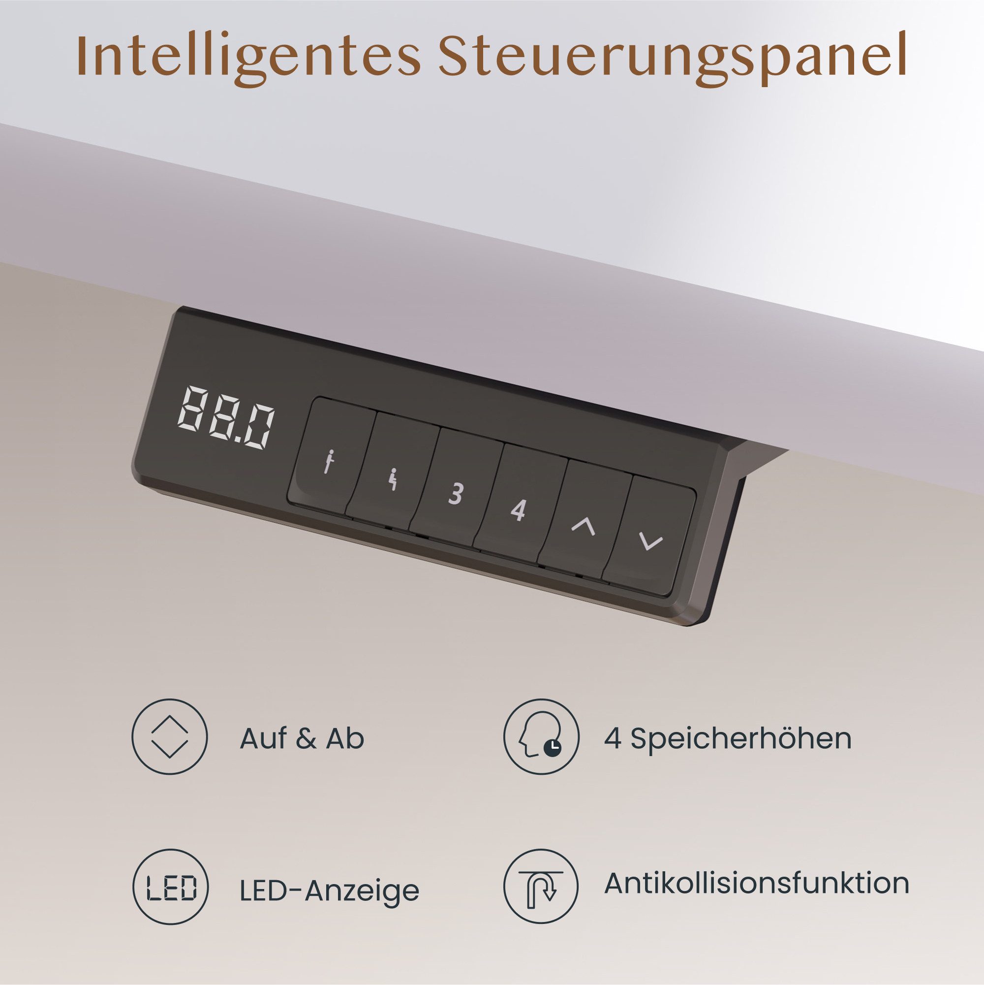 FLEXISPOT Schreibtisch Sitz-Steh-Tisch mit Memory-Funktionen (110X54/140X70/ 160X70/ 180X80/ 200X80 CM), Dual-Motor, 4 Speicherplätze, Anti-Kollisionssystem
