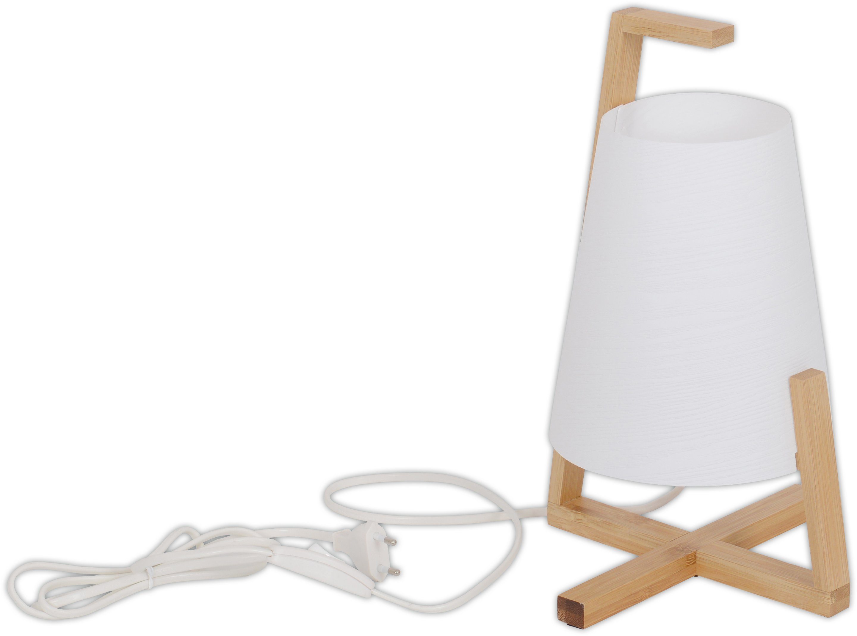 näve Tischleuchte Shoji, ohne Leuchtmittel, excl.E14 max. 40W,Material:  Bambus, Kunststoff,Farbe: weiß, natur