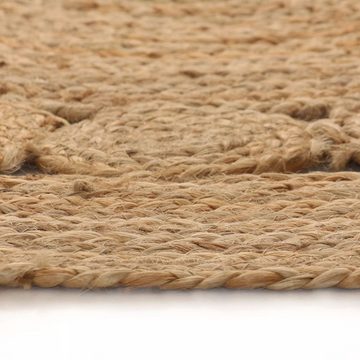 Teppich Teppich Flechtmuster Jute 90 cm Rund Teppich, vidaXL, Höhe: 0 mm