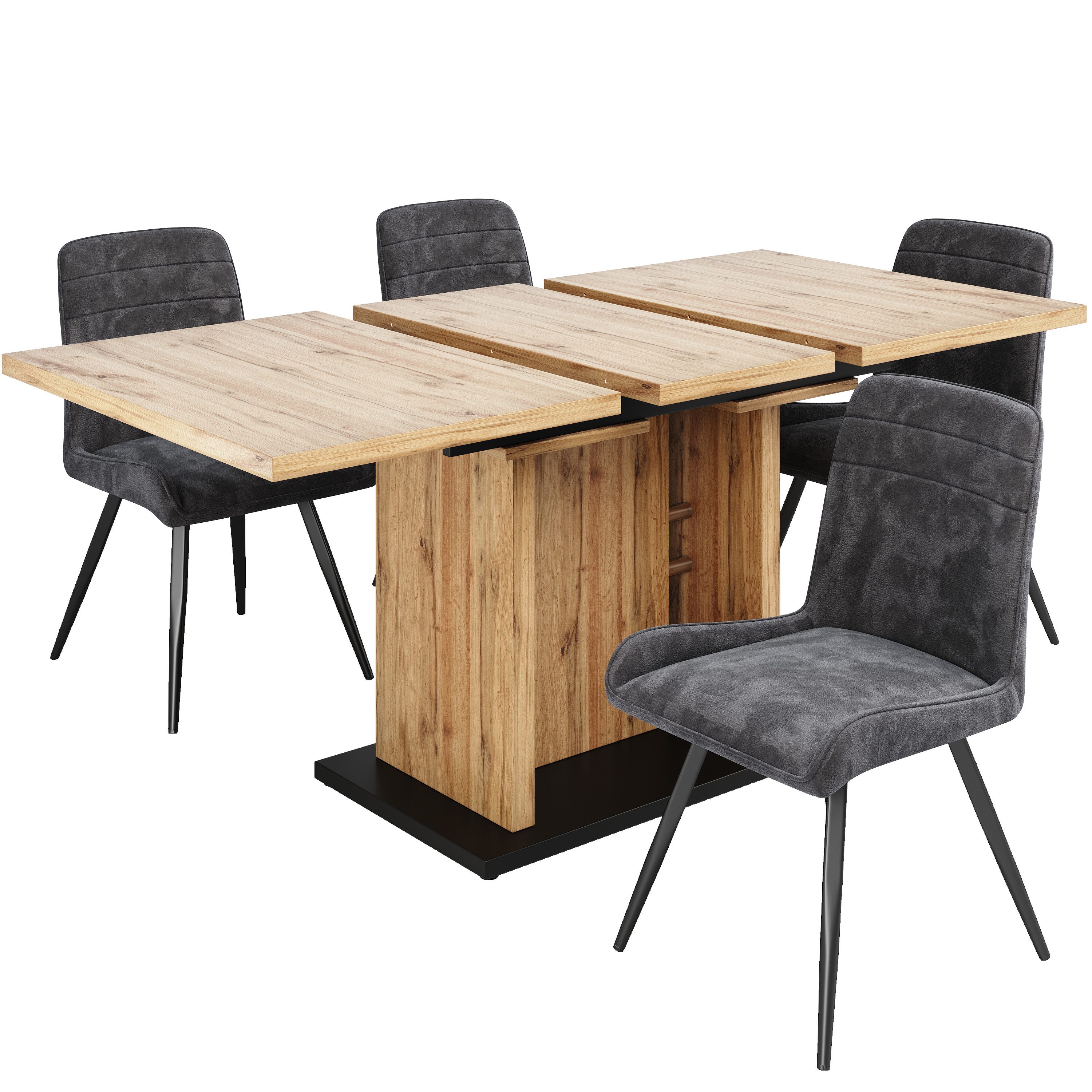 HAUSS SPOLE Essgruppe 5-teilig, ausziehbares Esstisch günstig online kaufen
