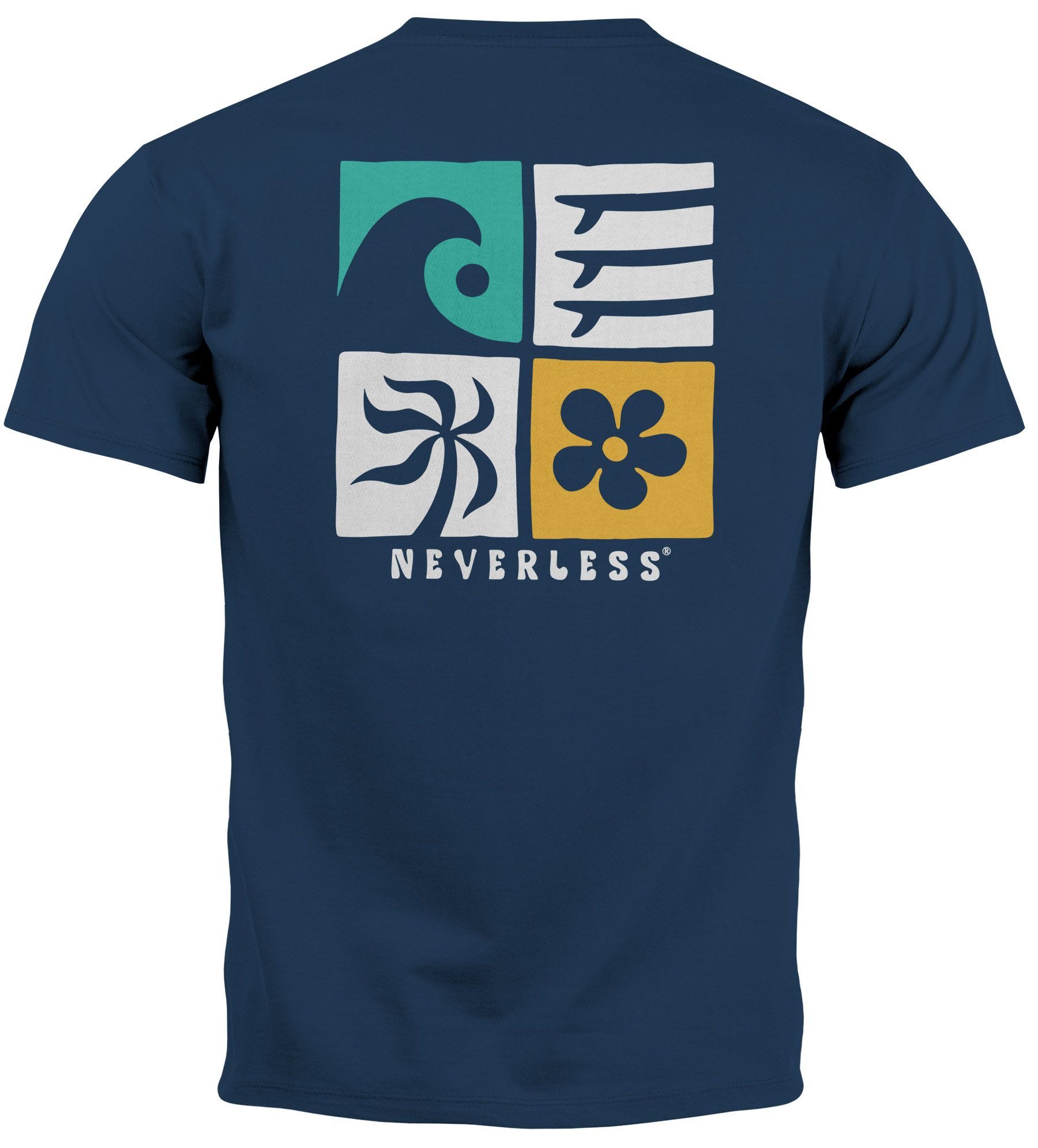 Neverless Print-Shirt Herren T-Shirt Backprint Surfing günstig online kaufen