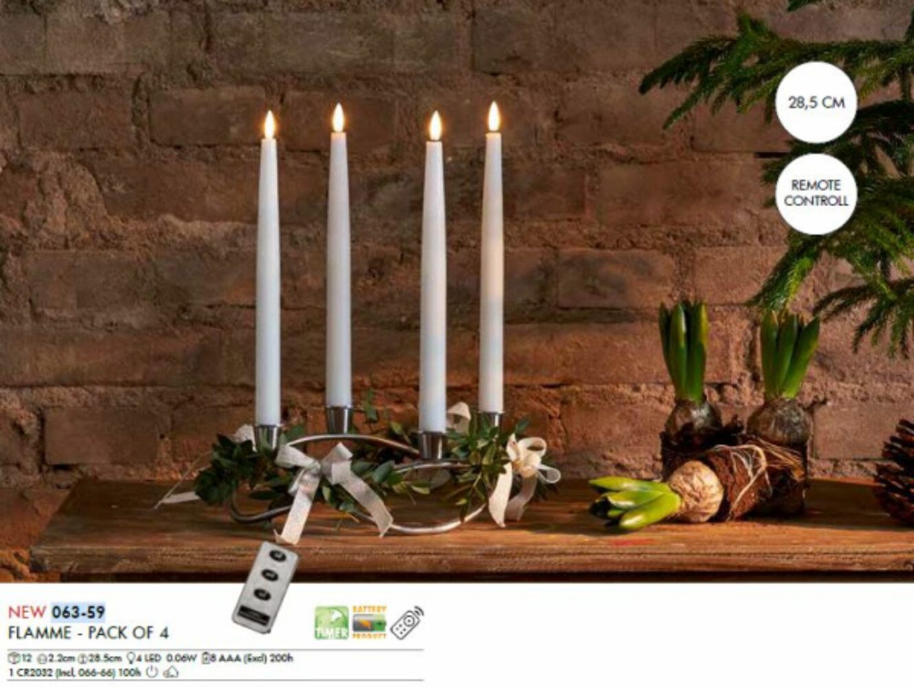 STAR TRADING LED-Kerze 4x "Flamme" weiß, Kerze, warmweiß, batteriebetrieben, L22mm (ja)