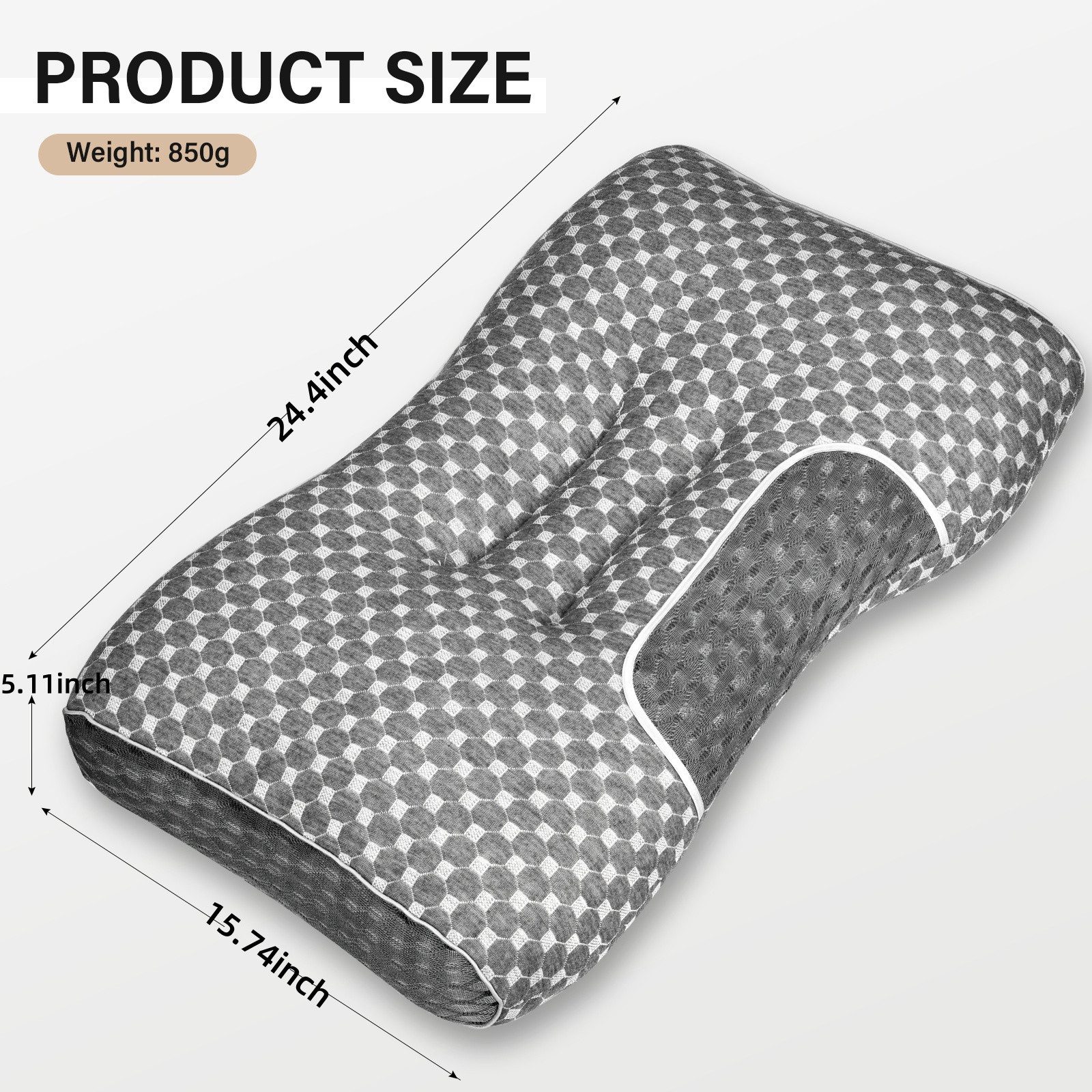 Kityhome Kopfkissen Atmungsaktives graues Memory-Foam-Kissen, Füllung: günstig online kaufen