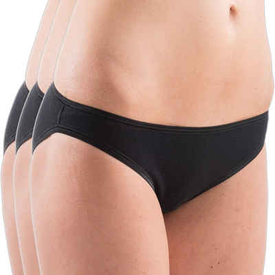 HERMKO Bikinislip 5032 3er Pack Damen Mini Slips aus Baumwolle / Elastan