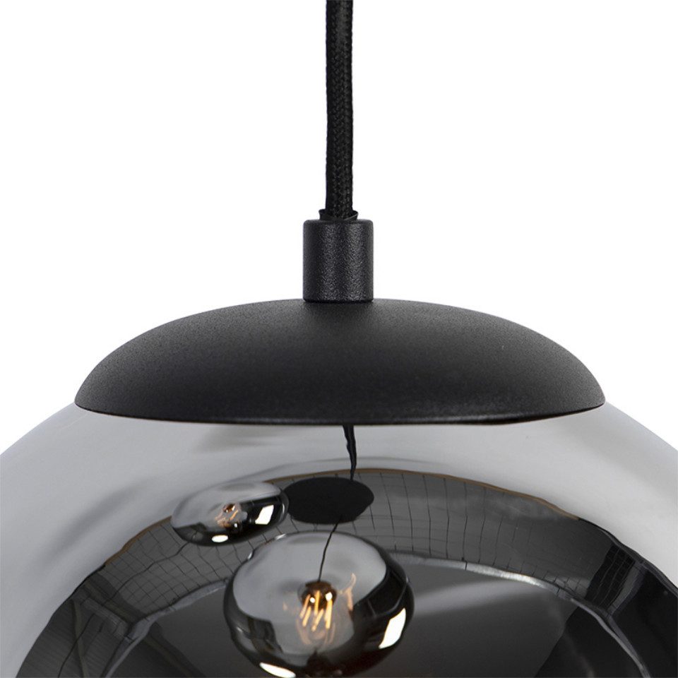 Qazqa Pendelleuchte Pallon, ohne Leuchtmittel, E27, Silber, Art Deco, Glas, günstig online kaufen